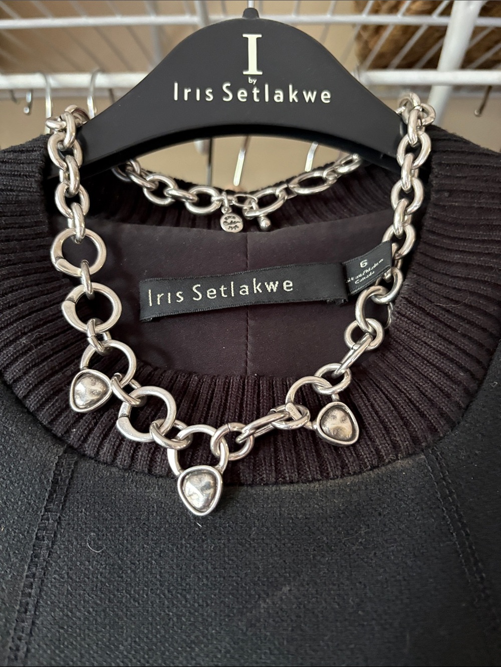 Ciclon silver plated 3 heart on heavy rolo chain w adjustable 17 or 18 in